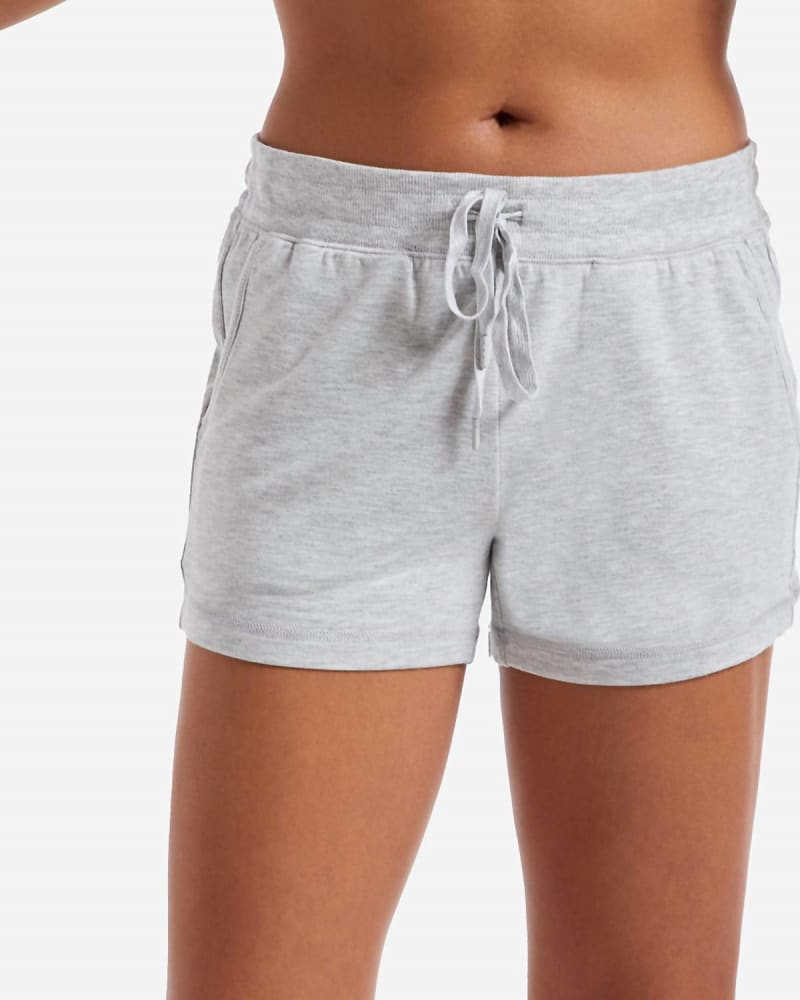 Front of a model wearing a size XL Essentials Short In Heather Grey in Heather Grey by PJ Salvage. | dia_product_style_image_id:353625